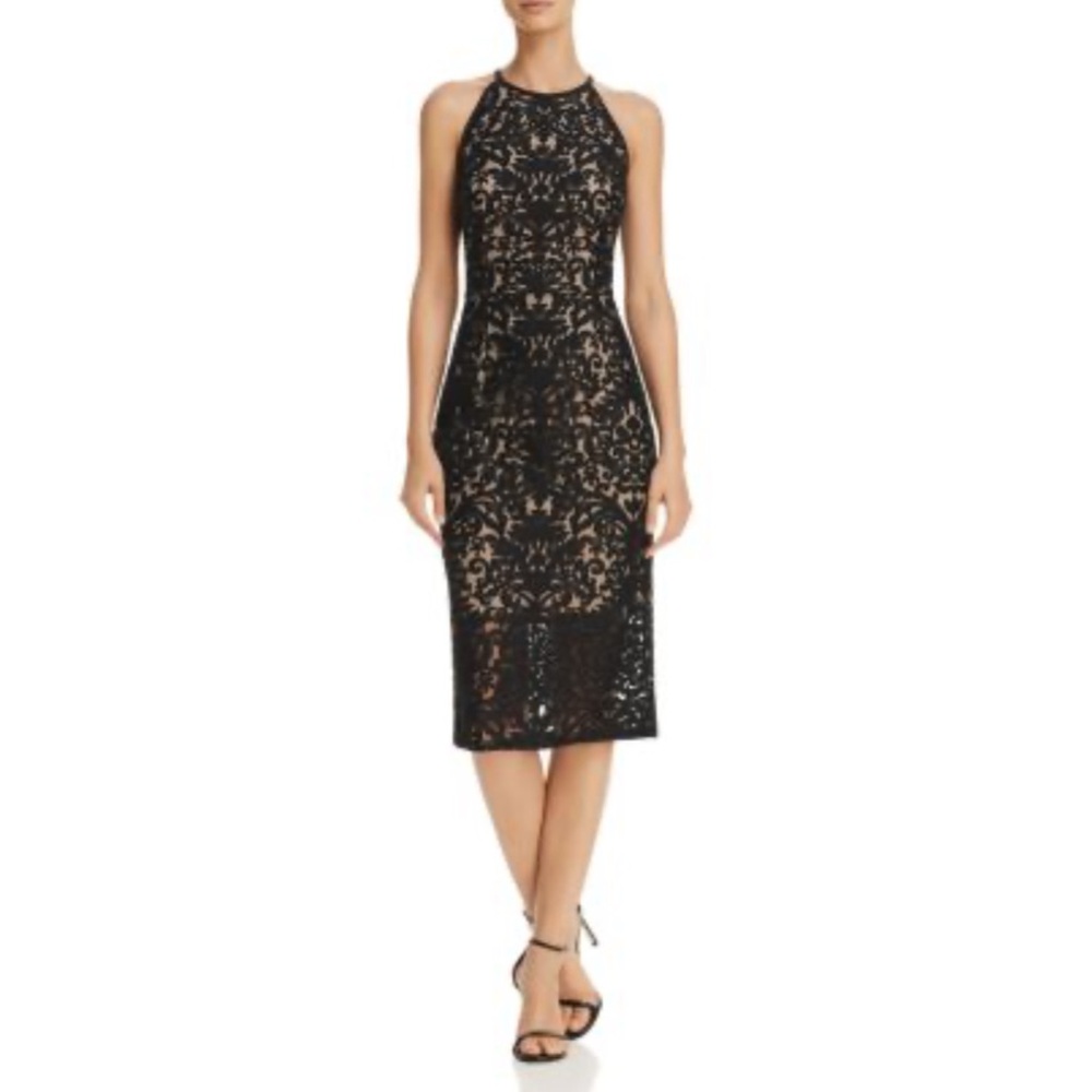 AQUA Damask Lace Midi Dress | Size 2 | Bloomingdale’s Exclusive